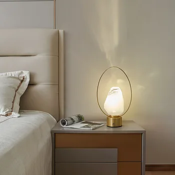 Настолна лампа под формата на леден блок за спални, директна доставка, златен, черен, мед, батерия, зареждане, нощни лампа за атмосферата на хола, настолна лампа