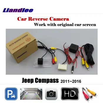 За Jeep Compass 2011 ~ 2016 задно виждане за кола Камера за задно виждане паркинг на заден ход AUTO HD аксесоари CAM NTSC PAL AUX вход RCA