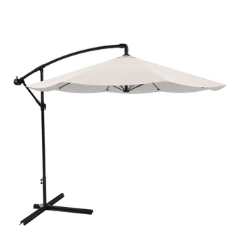 Чадър за двор, окачена на стойка от Pure Garden Чадър Плажен чадър от слънцето (бежов/син/червен) Допълнително