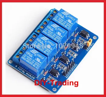 Синьо 4 -канален модул 4 релейни защити За Arduino с оптронами