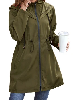 Дамски водоустойчив яке-дъждобран, лека ветрозащитная ветровка, упаковываемый дъждобран за възрастни