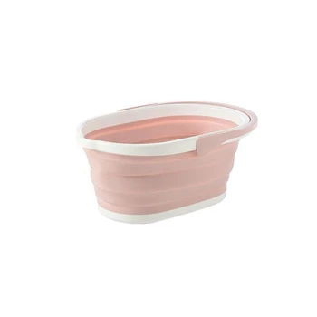 1 бр. розово складное кофа за вода Пластмасова кофа за почистване на открито, кофа за съхранение на дрехи, аксесоари за сортиране на отпадъци