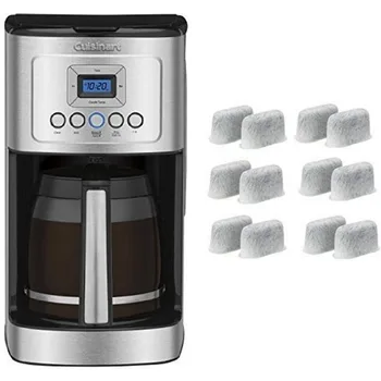 Кафе машина от неръждаема стомана и комплект от 12 сменяеми филтри с въглен на всеки ден за кафе машини