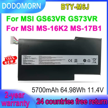 Батерия за лаптоп DODOMORN I-M6J За MSI GS63VR GS73VR 6RF-001US 7RF-258CN серия MS-16K2 MS-17B1 11,4 V 64,98 Wh 5700mAh В наличност