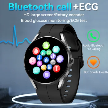 Нов Неинвазивен Монитор Ниво на Глюкоза в Кръвта, ЕКГ Смарт Часовници Bluetooth Предизвикателство Смарт Часовници Здравето на Сърдечната Честота Температура Умни Часовници За Мъже