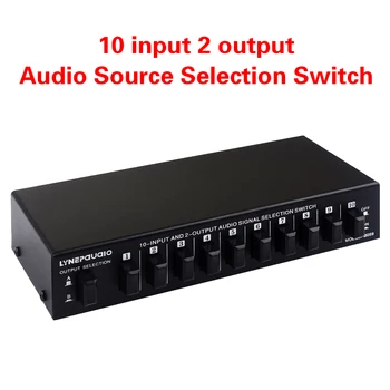 10 входове 2 или 2 изхода, превключвател за избор на възвратно аудио, преминете на звука, превключвател високоговорители, двунаправленное превключване интерфейс RCA